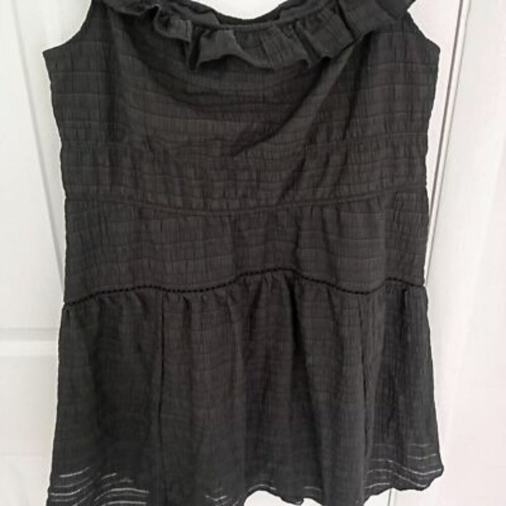 Wild Fable Mini Dress Size L Black Ruffle Sleeveless Womens - Picture 6 of 11